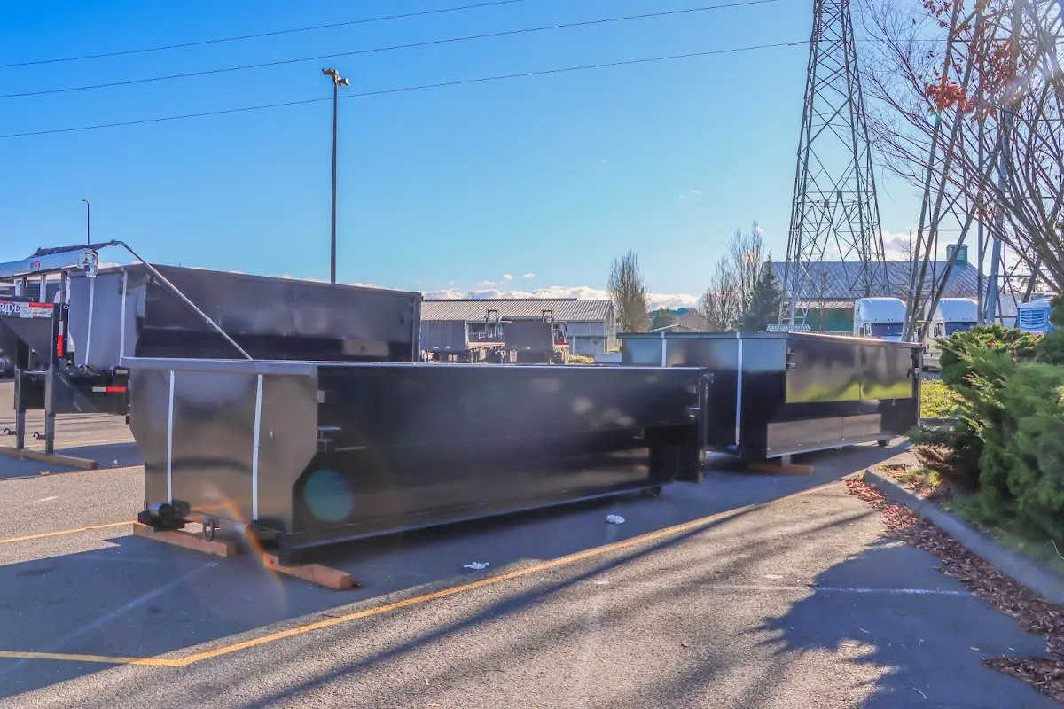 Roll-off dumpster ready for waste disposal at job site for Construction Dumpster Rental in Manlius